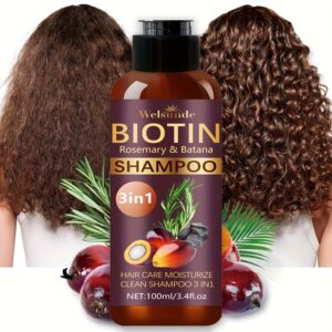 2 pièces Shampooing 3 en 1 à la Biotine