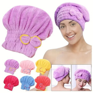 Serviette en microfibres à cheveux à séchage rapide pour femme, style toque de chef